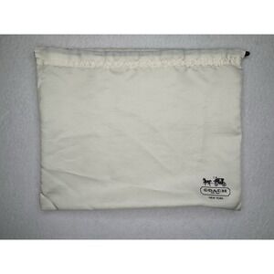 Coach Satin Dust Bag Drawstring Storage Pouch Ivory 14x11 Purse Handbag Shoe Bag